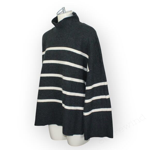 XL BananaRepublic Turtleneck Sweater Stripe Charcoal Heather Soft - Picture 14 of 16
